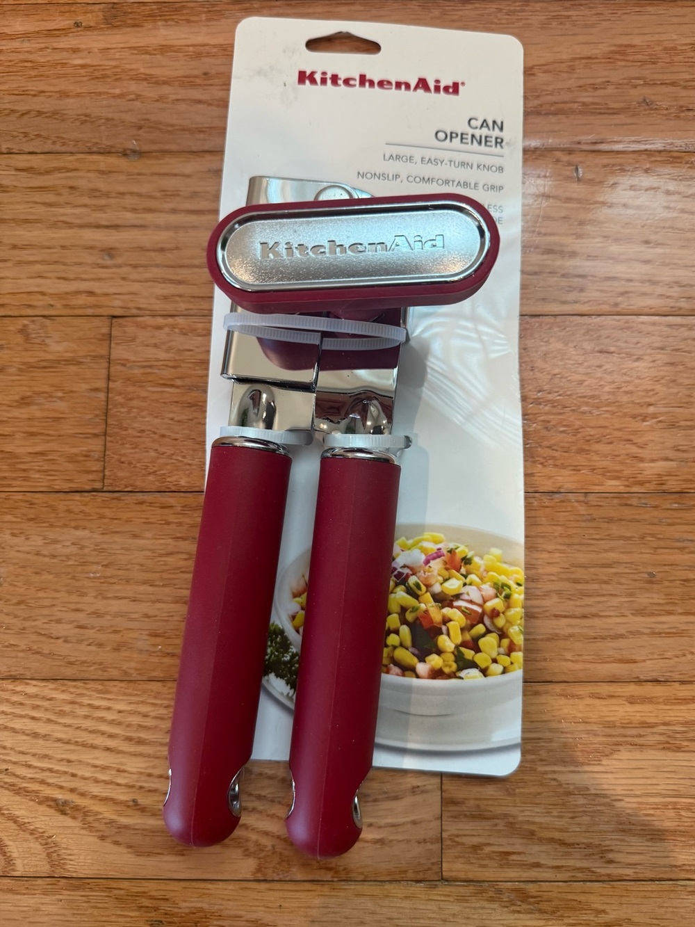 New in packaging KitchenAid Can Opener Large Easy-Turn Knob Red